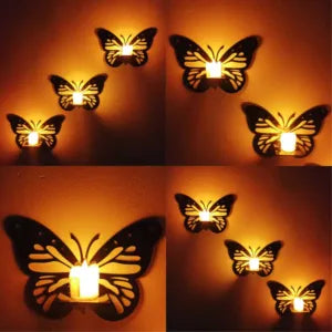 DESIRE Butterfly Wall Candlestick Shelf – Stylish Wooden Decor